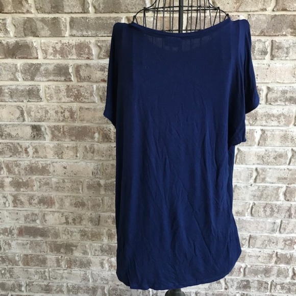 Free to Live Tunic Top One Size Retro Navy Blue - Picture 4 of 7